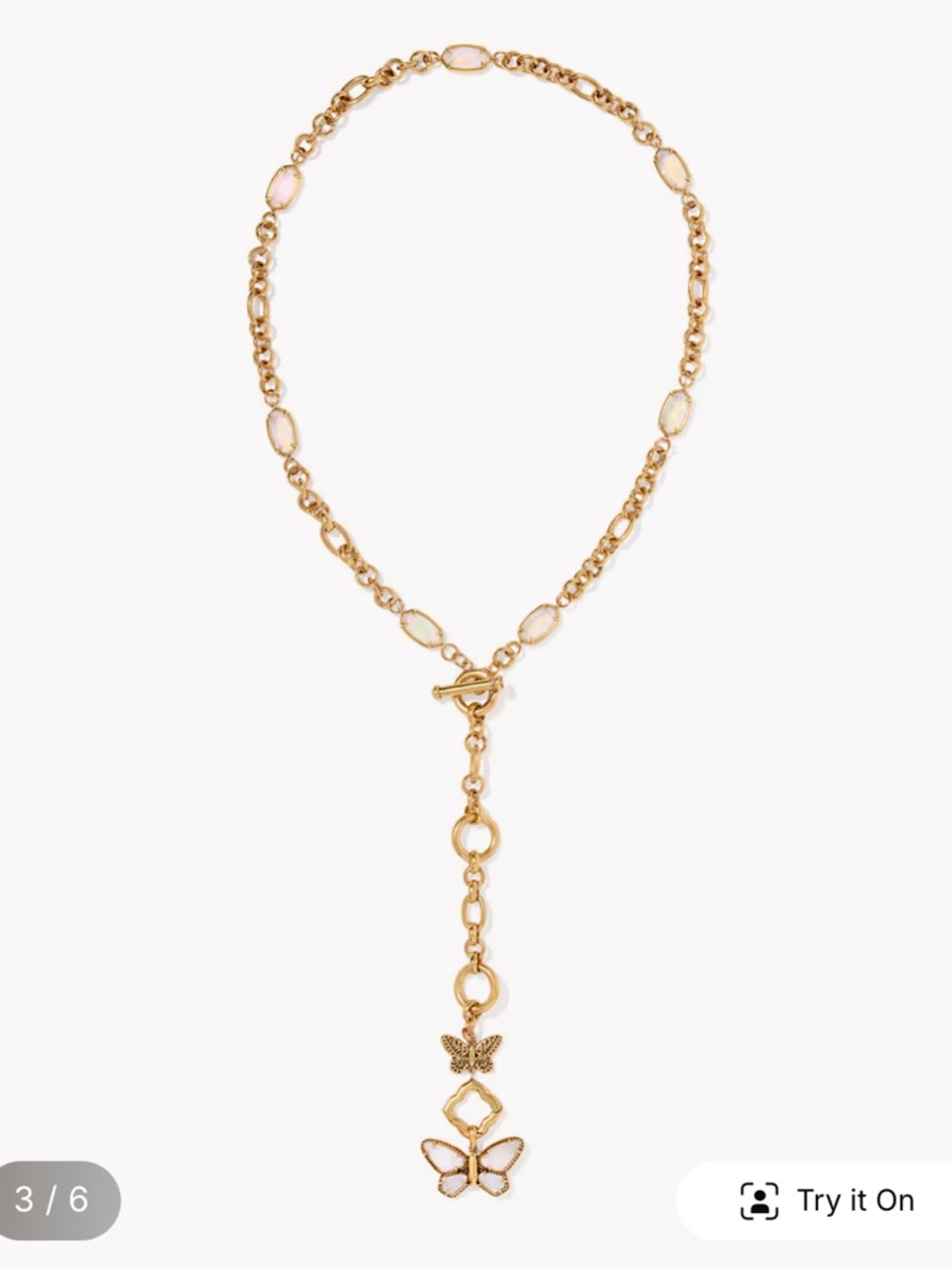 dolly parton x kendra scott butterfly vintage gold necklace - Picture 3 of 6